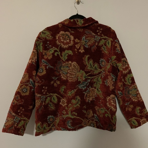 Burgundy tapestry / carpet jacket 💚 - Picture 4 of 5